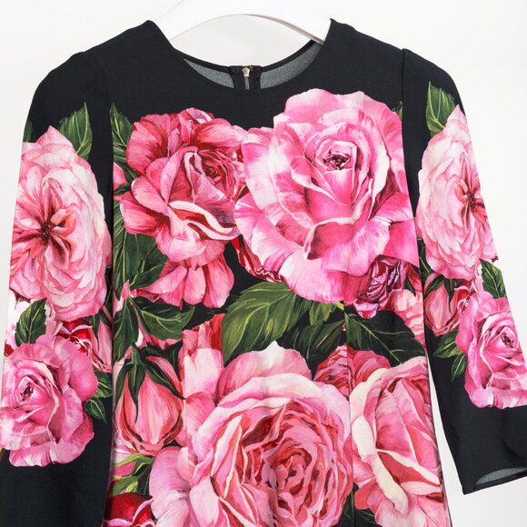 Dolce & Gabbana Nero Rose Floral Printed Crêpe Top - Picture 4 of 11